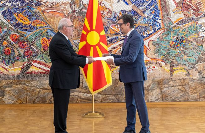 H.E. Mr. Armen Yedigarian, Ambassador Extraordinary and Plenipotentiary presented the Letters of Credence to H.E. Mr. Stevo Pendarovski, President of the Republic of North Macedonia