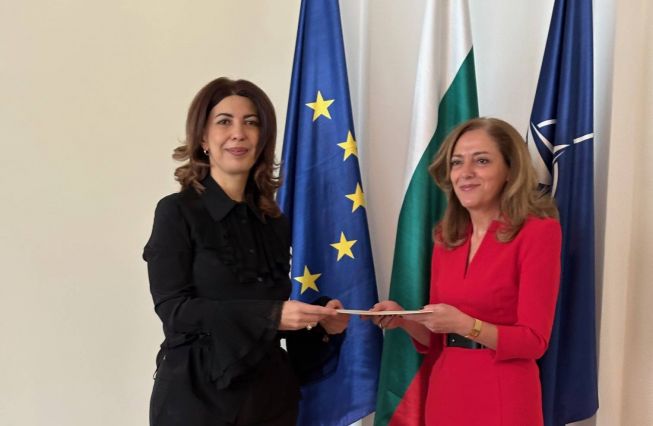 Newly appointed Ambassador of the Republic of Armenia to the Republic of Bulgaria, H. E. Ms. Tsovinar Hambardzumyan presented the copy of her credentials.